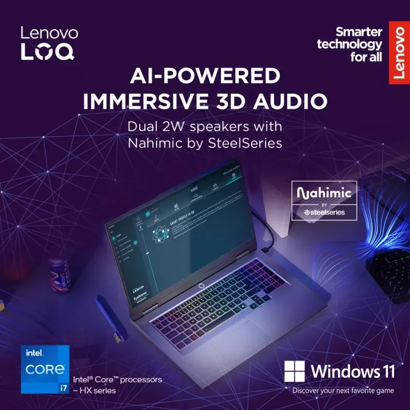 Laptop Lenovo LOQ 17IRX10 17,3 Zoll FHD IPS i7-13650HX 16 GB DDR5 1 TB SSD NVIDIA GeForce RTX 5060 8 GB Windows 11 Home Luna Grey