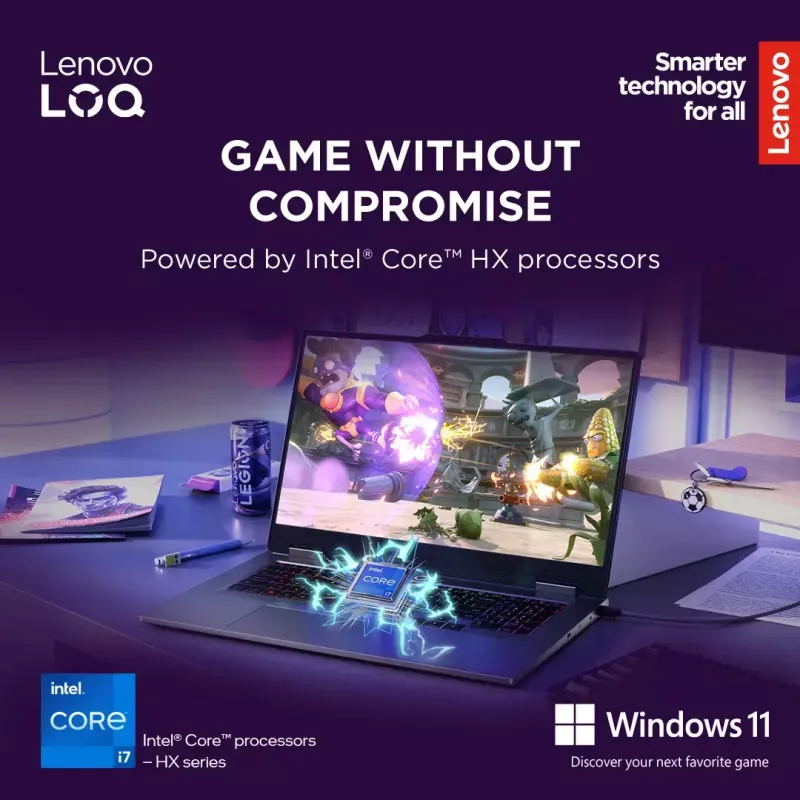 Laptop Lenovo LOQ 17IRX10 17,3 Zoll FHD IPS i7-13650HX 16 GB DDR5 1 TB SSD NVIDIA GeForce RTX 5060 8 GB Windows 11 Home Luna Grey