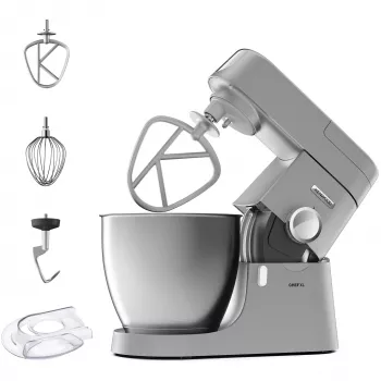 Standmixer Kenwood Chef XL KVL4110S – 1200 W, 6,7 L Edelstahlschüssel, Planetenrührwerk, Mixer, Silber