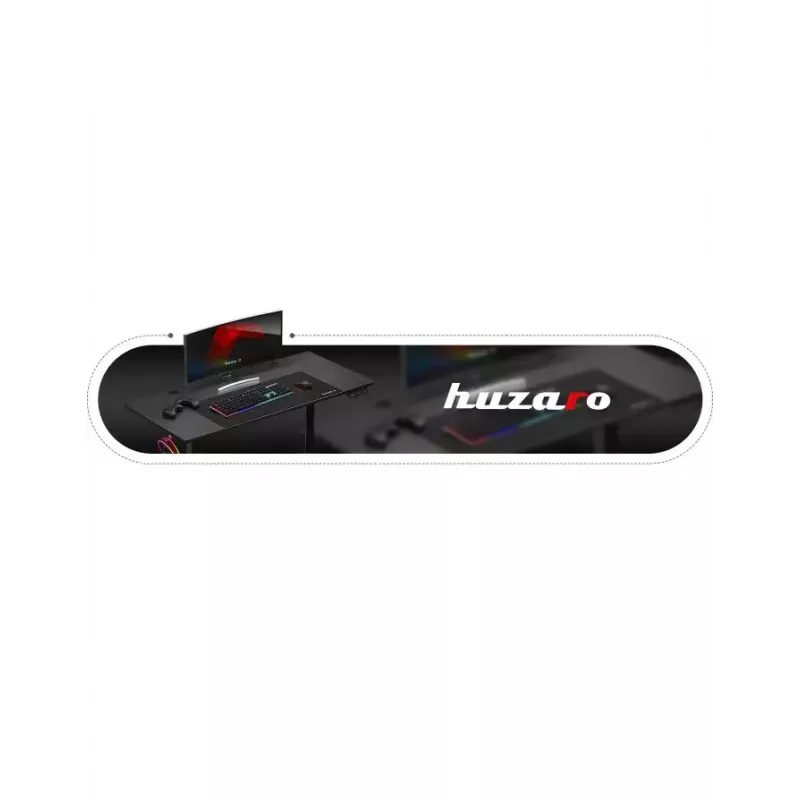 Gerader Gaming-Schreibtisch Huzaro Hero 8.2 Schwarz MDF rechteckig 1200x600 mm, höhenverstellbar 720–1180 mm, 80 kg Tragkraft