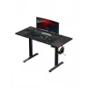 Gerader Gaming-Schreibtisch Huzaro Hero 8.2 Schwarz MDF rechteckig 1200x600 mm, höhenverstellbar 720–1180 mm, 80 kg Tragkraft