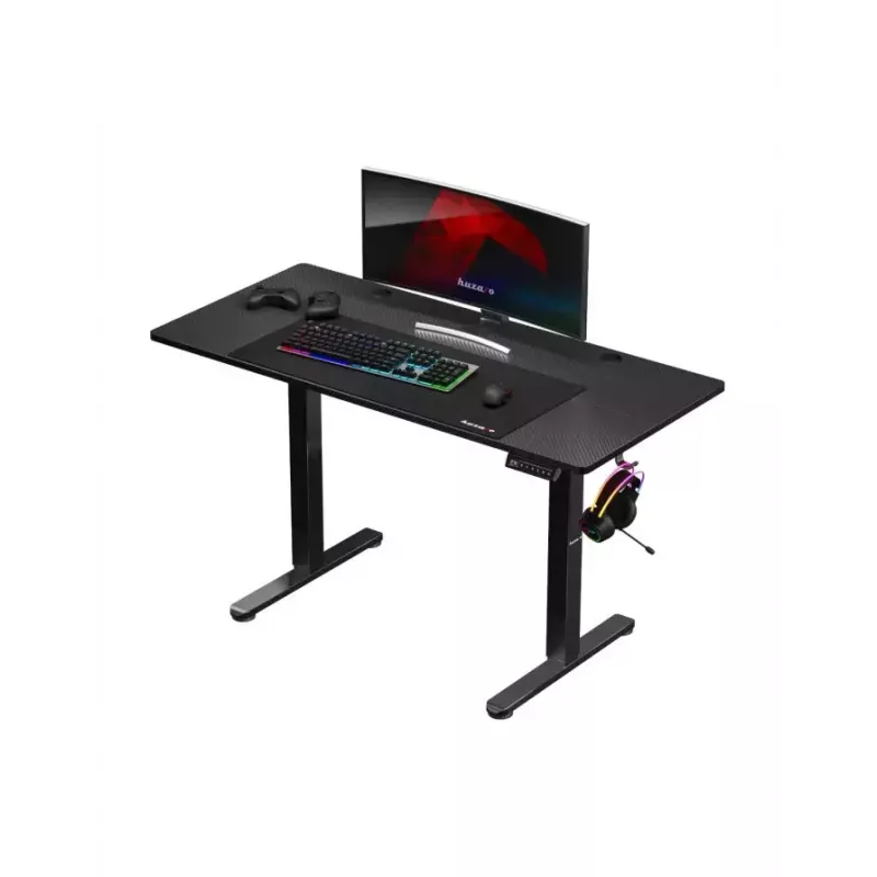 Gerader Gaming-Schreibtisch Huzaro Hero 8.2 Schwarz MDF rechteckig 1200x600 mm, höhenverstellbar 720–1180 mm, 80 kg Tragkraft