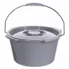 Zusammenklappbarer Toilettenstuhl ANTAR mit Armlehnen, Aufbewahrungsbox, Stahlrahmen, höhenverstellbar 35–50 cm, max. Belastung 120 kg, grau