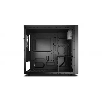 PC-Gehäuse DeepCool Matrexx 30 SI Mini Tower — Micro ATX/Mini-ITX, 3x3,5 Zoll + 2x2,5 Zoll Einschübe, 25 cm GPU, 15,1 cm CPU-Kühler, obenliegendes Netzteil, schwarz
