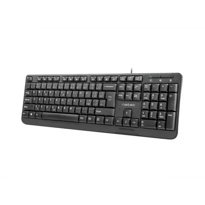 Kabelgebundene USB-Tastatur NATEC NKL-1151 — Schwarz, CZ-SK (slowakisches) Layout, 104 Tasten, USB-Kabel, 1,8 m Kabel