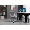 Bürodrehstuhl ActiveJet YK507 – gepolsterte Sitzfläche, Mesh-Rückenlehne, Stoffpolsterung grau, Höhe 90–100 cm, Rückenlehnenbreite 45 cm