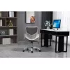 Bürodrehstuhl ActiveJet YK507 – gepolsterte Sitzfläche, Mesh-Rückenlehne, Stoffpolsterung grau, Höhe 90–100 cm, Rückenlehnenbreite 45 cm
