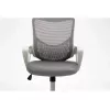 Bürodrehstuhl ActiveJet YK507 – gepolsterte Sitzfläche, Mesh-Rückenlehne, Stoffpolsterung grau, Höhe 90–100 cm, Rückenlehnenbreite 45 cm
