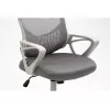 Bürodrehstuhl ActiveJet YK507 – gepolsterte Sitzfläche, Mesh-Rückenlehne, Stoffpolsterung grau, Höhe 90–100 cm, Rückenlehnenbreite 45 cm