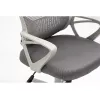Bürodrehstuhl ActiveJet YK507 – gepolsterte Sitzfläche, Mesh-Rückenlehne, Stoffpolsterung grau, Höhe 90–100 cm, Rückenlehnenbreite 45 cm