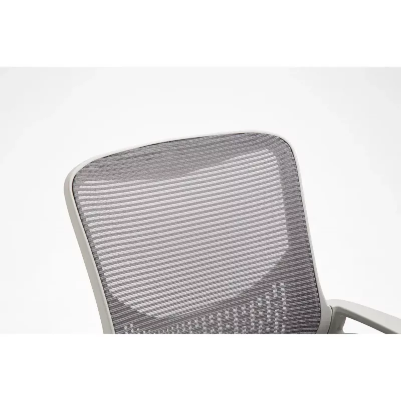 Bürodrehstuhl ActiveJet YK507 – gepolsterte Sitzfläche, Mesh-Rückenlehne, Stoffpolsterung grau, Höhe 90–100 cm, Rückenlehnenbreite 45 cm