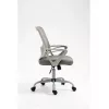 Bürodrehstuhl ActiveJet YK507 – gepolsterte Sitzfläche, Mesh-Rückenlehne, Stoffpolsterung grau, Höhe 90–100 cm, Rückenlehnenbreite 45 cm