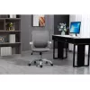 Bürodrehstuhl ActiveJet YK507 – gepolsterte Sitzfläche, Mesh-Rückenlehne, Stoffpolsterung grau, Höhe 90–100 cm, Rückenlehnenbreite 45 cm