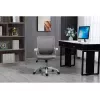 Bürodrehstuhl ActiveJet YK507 – gepolsterte Sitzfläche, Mesh-Rückenlehne, Stoffpolsterung grau, Höhe 90–100 cm, Rückenlehnenbreite 45 cm