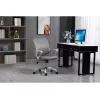 Bürodrehstuhl ActiveJet YK507 – gepolsterte Sitzfläche, Mesh-Rückenlehne, Stoffpolsterung grau, Höhe 90–100 cm, Rückenlehnenbreite 45 cm