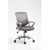 Bürodrehstuhl ActiveJet YK507 – gepolsterte Sitzfläche, Mesh-Rückenlehne, Stoffpolsterung grau, Höhe 90–100 cm, Rückenlehnenbreite 45 cm