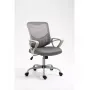 Bürodrehstuhl ActiveJet YK507 – gepolsterte Sitzfläche, Mesh-Rückenlehne, Stoffpolsterung grau, Höhe 90–100 cm, Rückenlehnenbreite 45 cm