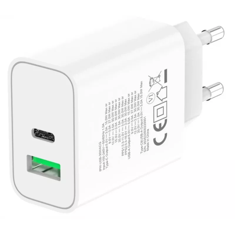 Techly IPW-USB-30WACG mobiles Ladegerät Universal Weiß AC Schnellladung Innenbereich