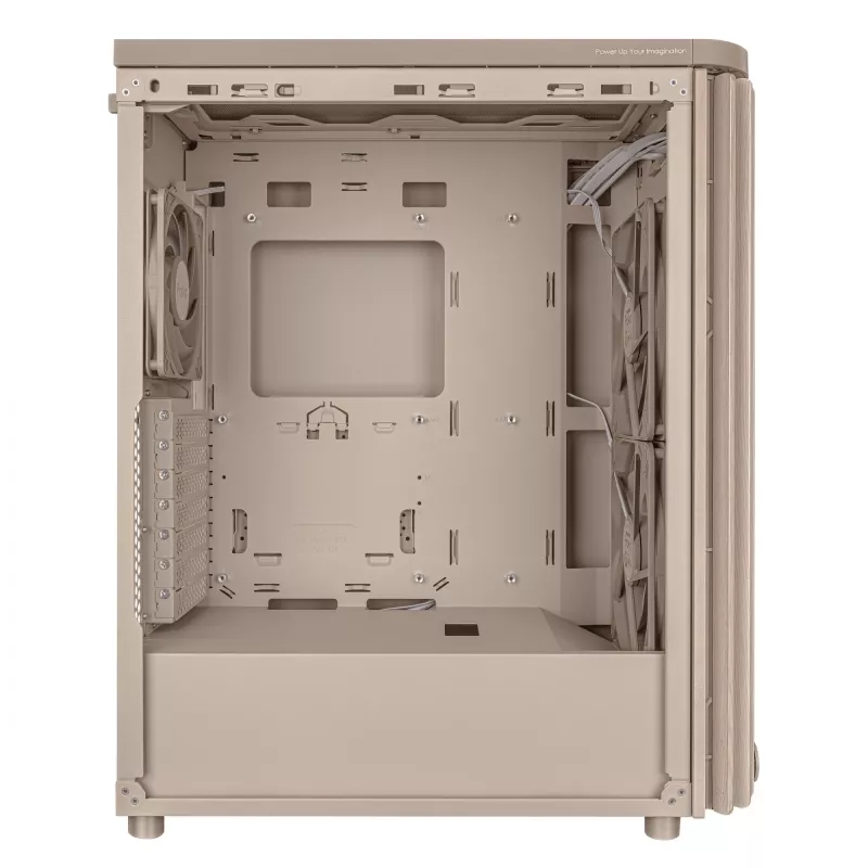 PC-Gehäuse ASUS ProArt PA401 Wood Edition Beige — Mid-Tower, Frontblende aus Metall