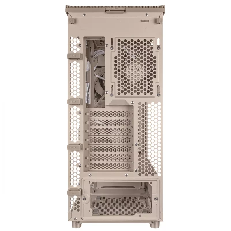 PC-Gehäuse ASUS ProArt PA401 Wood Mesh PWM Beige — ATX, Holz, 2×160 mm Front, 1×120 mm Heck, 2×3,5-Zoll + 2×2,5-Zoll Schächte