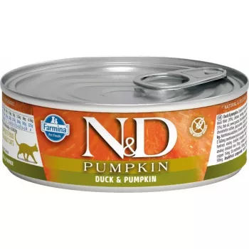 Nassfutter für Katzen Farmina N&D Pumpkin Duck 70 g Beutel, adult mature, 75% Feuchtigkeit, 13% Protein
