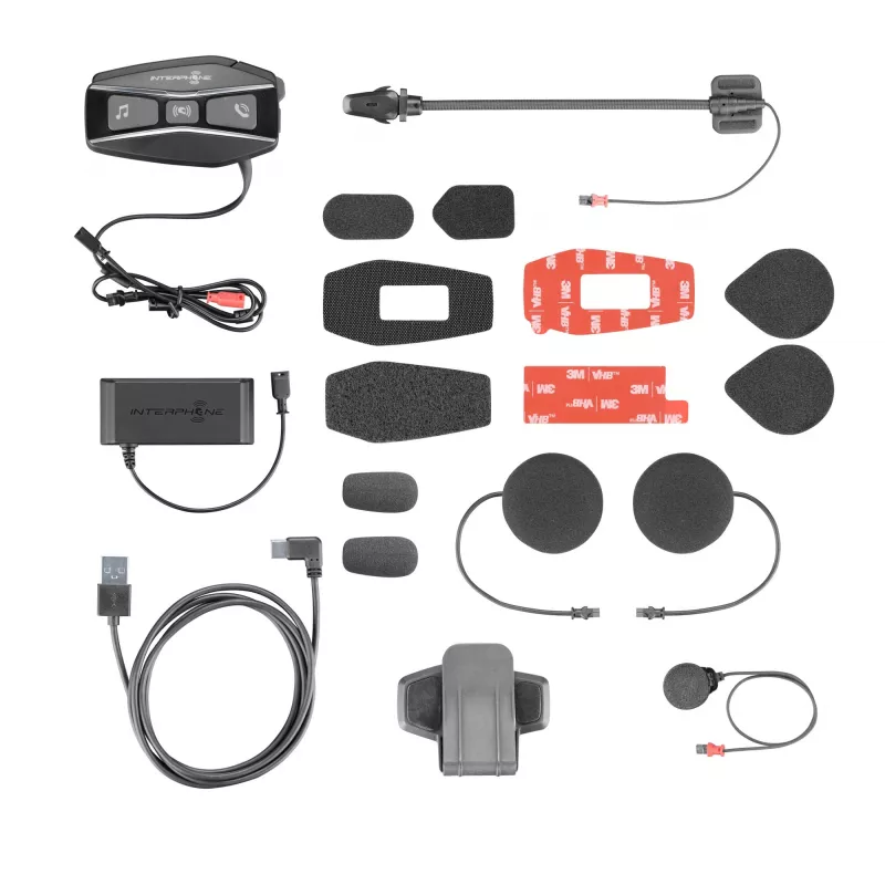 Interphone U-COM 16, 1600 m, A2DP, AVRCP, Schwarz, Wasserdicht, IP67, 8 h