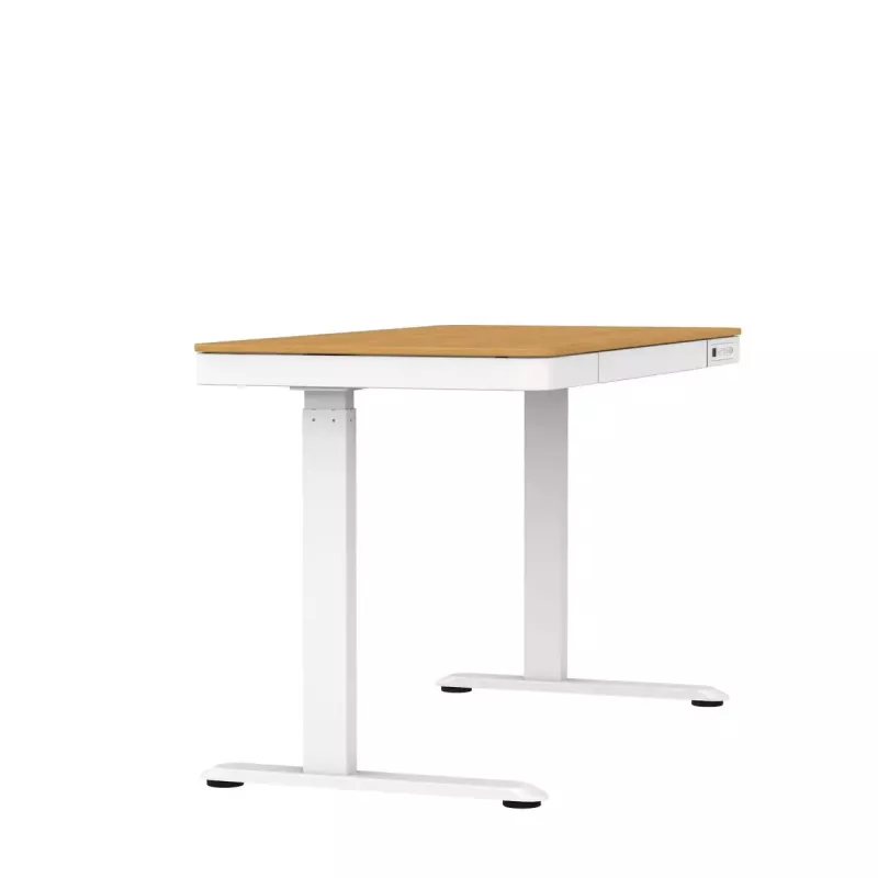 Elektrisch höhenverstellbarer Schreibtisch ActiveJet ET119W-C 140x70 cm — 1 Motor, Höhe 725–1225 mm, weiß/eiche