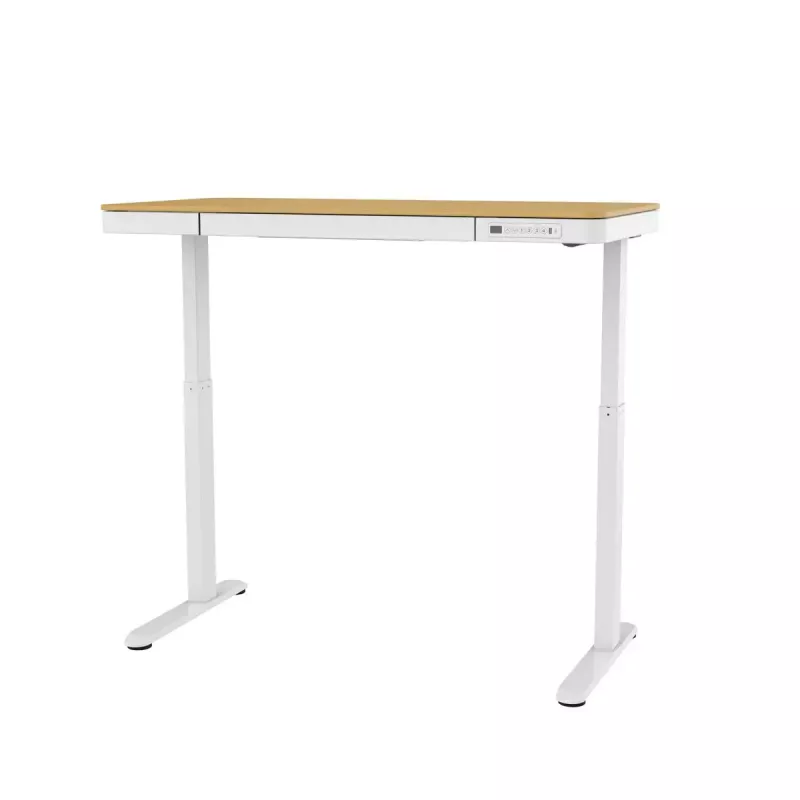 Elektrisch höhenverstellbarer Schreibtisch ActiveJet ET119W-C 140x70 cm — 1 Motor, Höhe 725–1225 mm, weiß/eiche