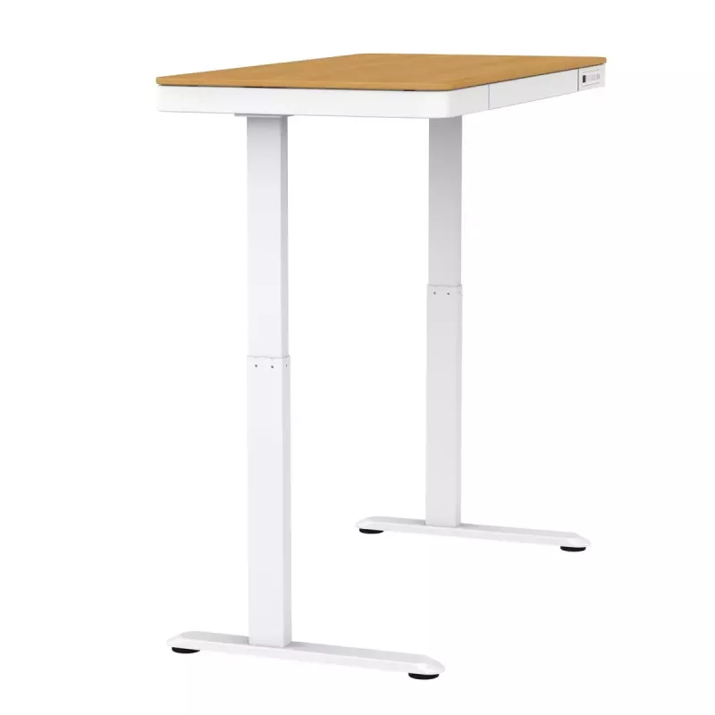Elektrisch höhenverstellbarer Schreibtisch ActiveJet ET119W-C 140x70 cm — 1 Motor, Höhe 725–1225 mm, weiß/eiche
