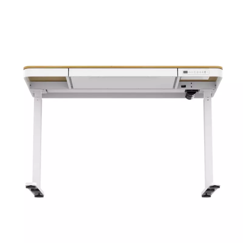 Elektrisch höhenverstellbarer Schreibtisch ActiveJet ET119W-C 140x70 cm — 1 Motor, Höhe 725–1225 mm, weiß/eiche