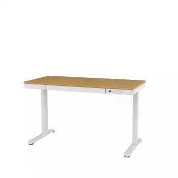 Elektrisch höhenverstellbarer Schreibtisch ActiveJet ET119W-C 140x70 cm — 1 Motor, Höhe 725–1225 mm, weiß/eiche
