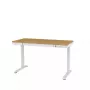 Elektrisch höhenverstellbarer Schreibtisch ActiveJet ET119W-C 140x70 cm — 1 Motor, Höhe 725–1225 mm, weiß/eiche