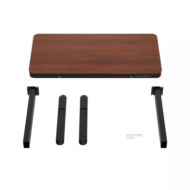 Schreibtisch ActiveJet ET119W-C elektrisch höhenverstellbar 140 x 70 cm schwarz/walnuss mit USB-A- und USB-C-Anschlüssen