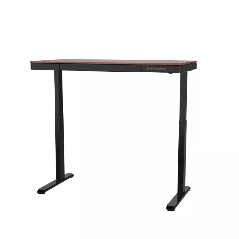 Schreibtisch ActiveJet ET119W-C elektrisch höhenverstellbar 140 x 70 cm schwarz/walnuss mit USB-A- und USB-C-Anschlüssen