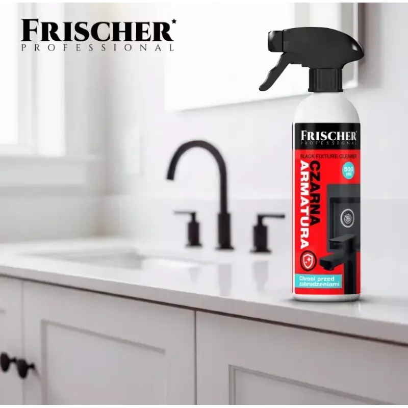 Reinigungsflüssigkeit FRISCHER Frischer Reiniger für schwarze Armaturen 0,5 L Sprühflasche für schwarze Armaturen