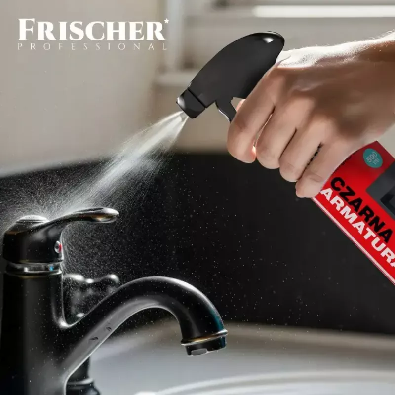 Reinigungsflüssigkeit FRISCHER Frischer Reiniger für schwarze Armaturen 0,5 L Sprühflasche für schwarze Armaturen