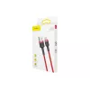 USB-A-auf-USB-C-Kabel Baseus Cafule — USB 2.0 A→C, QC3.0-Ladeunterstützung, Nylongeflecht, rot