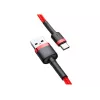 USB-A-auf-USB-C-Kabel Baseus Cafule — USB 2.0 A→C, QC3.0-Ladeunterstützung, Nylongeflecht, rot