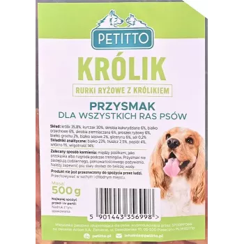 Hundesnack PETITTO Reisschalen mit Kaninchenfüllung 500 g