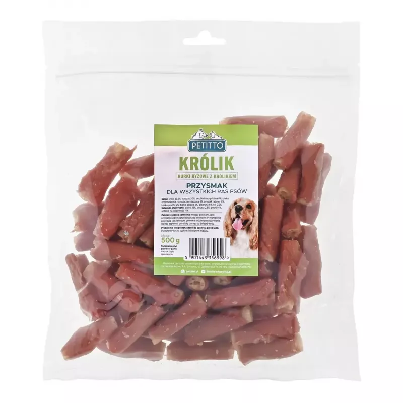 Hundesnack PETITTO Reisschalen mit Kaninchenfüllung 500 g