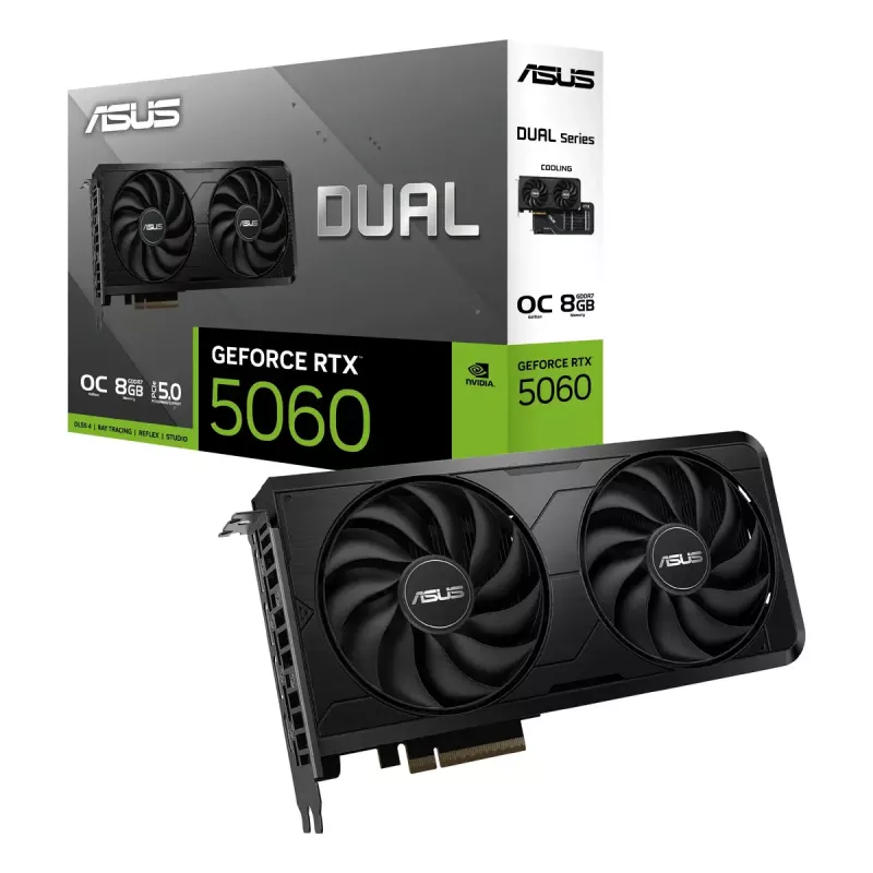 Grafikkarte ASUS GeForce RTX 5060 Dual 8 GB GDDR7, 128-Bit, PCIe 5.0, 2 Lüfter