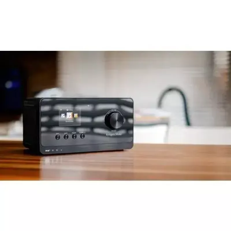 Internetradio Krüger&Matz KM0816.1 — Schwarz, Bluetooth 5.2, FM, 2×7 W, 430 Senderplätze, Fernbedienung, 3,5-mm-Kopfhöreranschluss