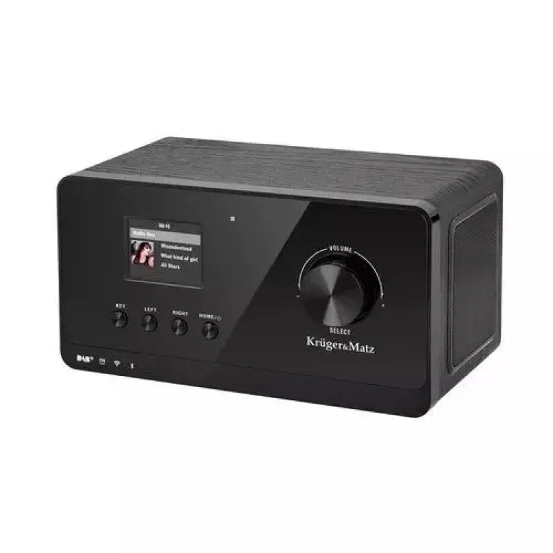 Internetradio Krüger&Matz KM0816.1 — Schwarz, Bluetooth 5.2, FM, 2×7 W, 430 Senderplätze, Fernbedienung, 3,5-mm-Kopfhöreranschluss