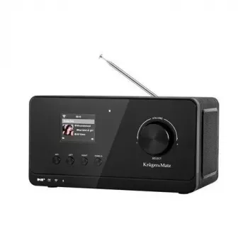 Internetradio Krüger&Matz KM0816.1 — Schwarz, Bluetooth 5.2, FM, 2×7 W, 430 Senderplätze, Fernbedienung, 3,5-mm-Kopfhöreranschluss