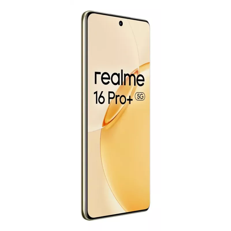 Smartphone REALME realme 16 Pro+ — 6,8 Zoll (17,3 cm) 1280×2800, Snapdragon 7 Gen 4, 12 GB RAM, 512 GB, 200 MP, 7000 mAh, Gold
