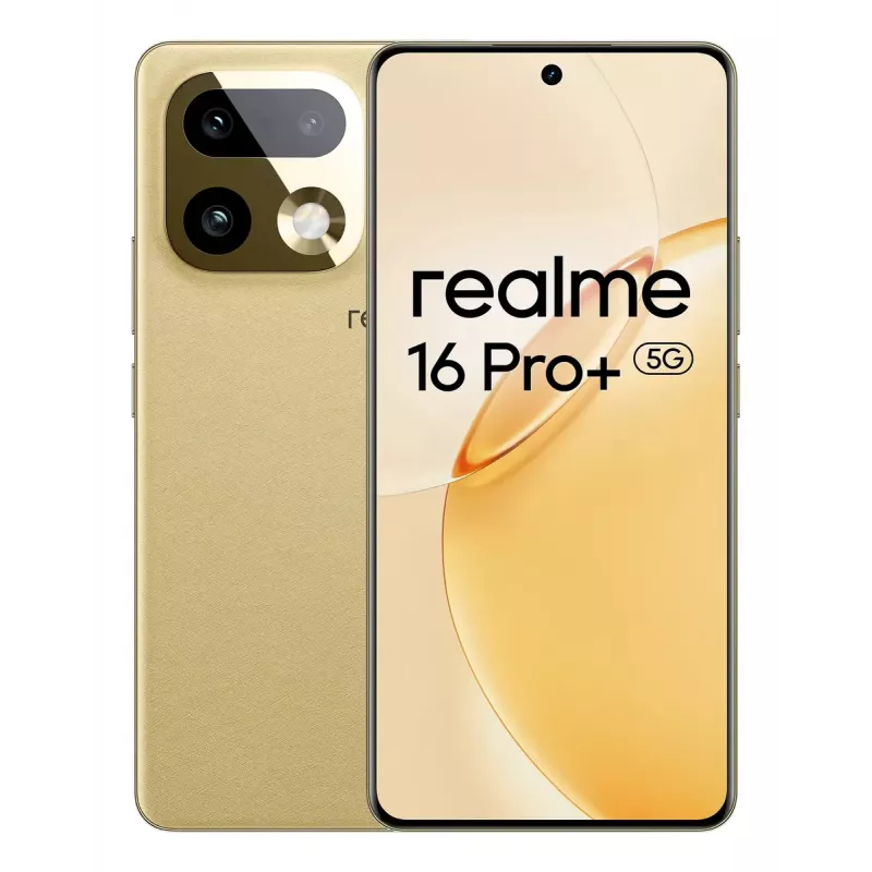 Smartphone REALME realme 16 Pro+ — 6,8 Zoll (17,3 cm) 1280×2800, Snapdragon 7 Gen 4, 12 GB RAM, 512 GB, 200 MP, 7000 mAh, Gold