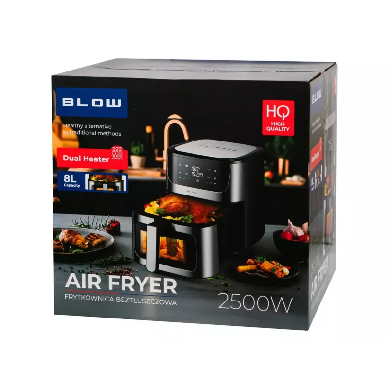 Heißluftfritteuse BLOW AIR FRYER 2500W 8L — 8 Programme, max. 200°C, LCD-Touch, 1,7 kg Kapazität