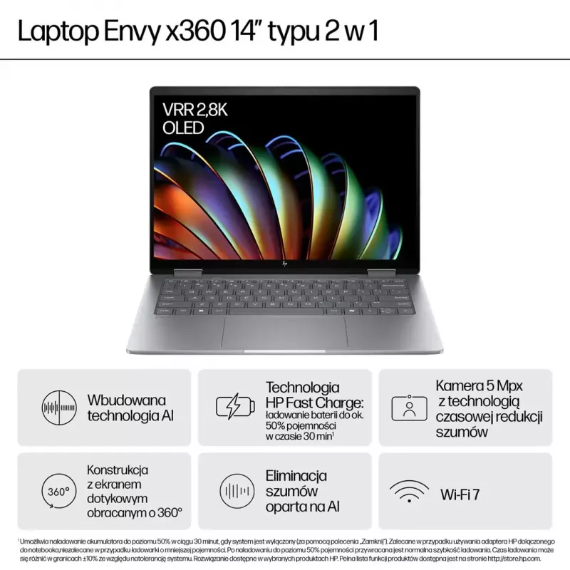 Laptop HP ENVY x360 14 Zoll Ryzen 7 8840HS 16 GB 512 GB Win11Home