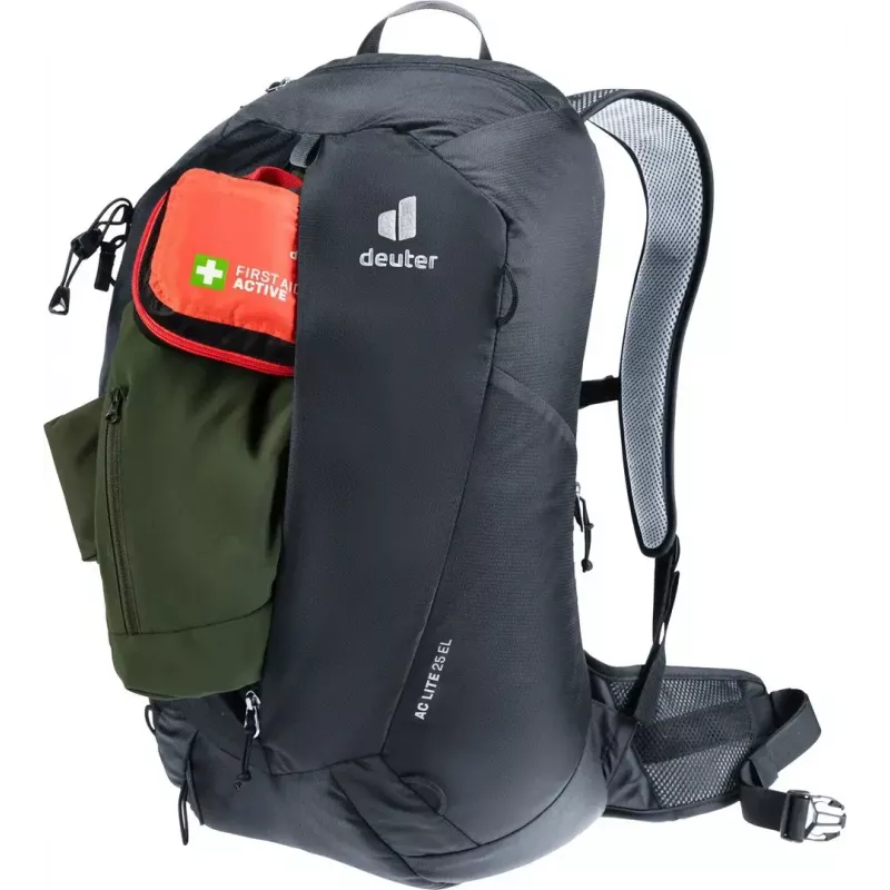 Rucksack DEUTER AC Lite 25 EL schwarz — belüfteter Tagesrucksack, 25 l Fassungsvermögen