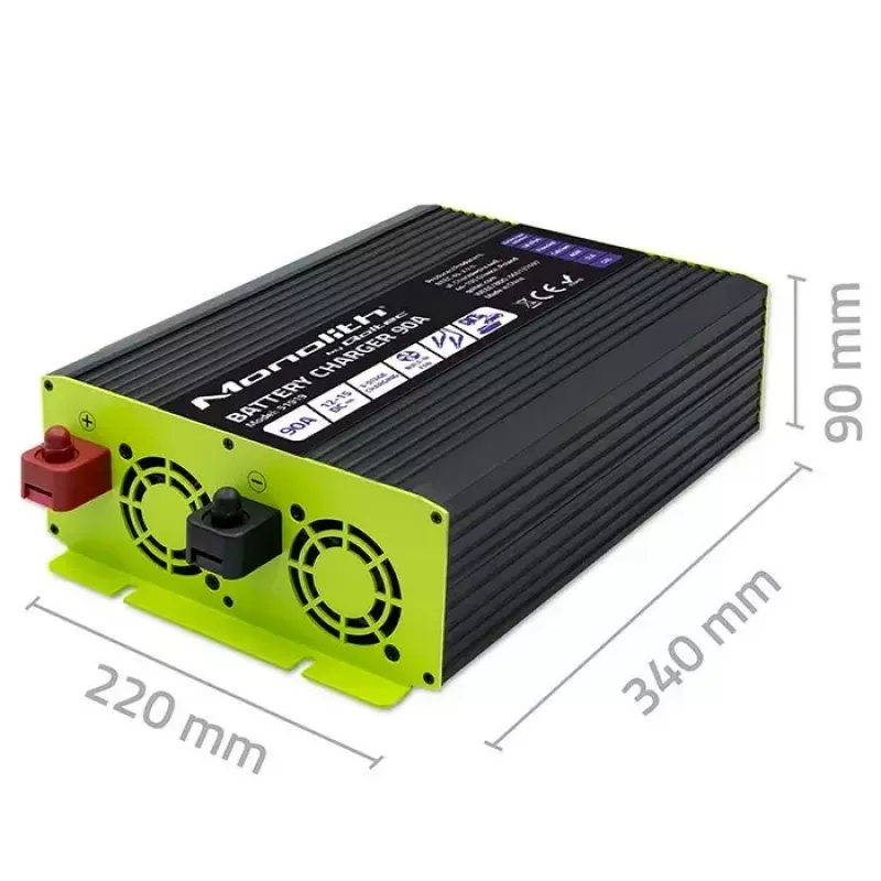 Batterieladegerät QOLTEC 51919 90A 12V für LiFePO4 AGM GEL SLA